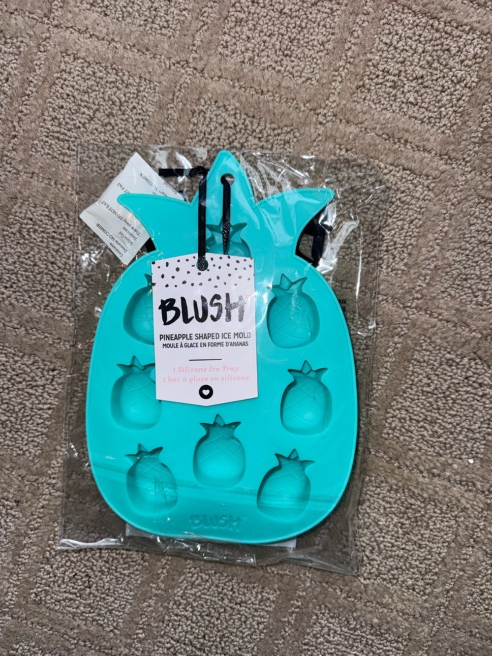 Blush Pineapple Ice Mold in Turquoise Blue